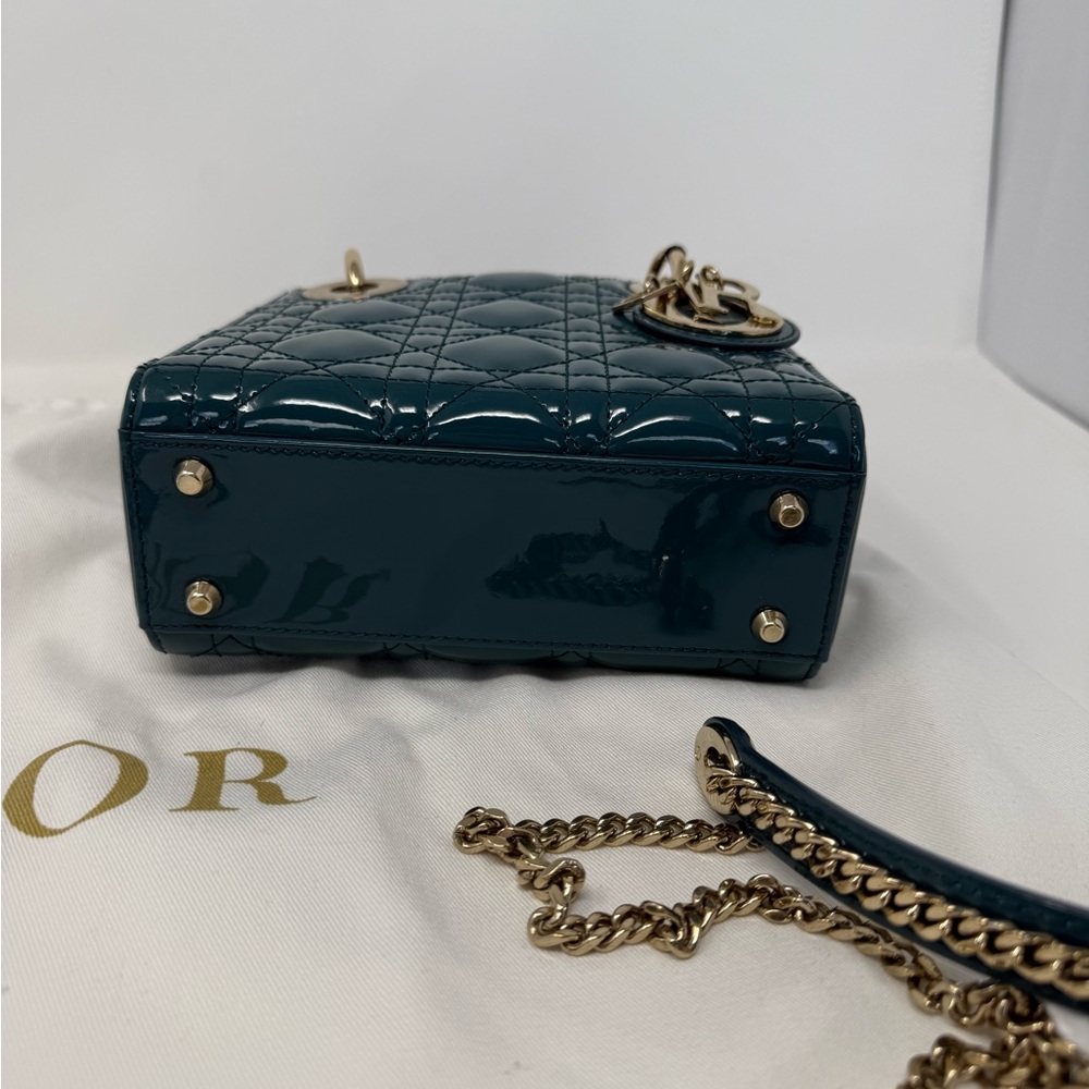 Dior Mini Bag in Teal with Gold Accents - Picture 7 of 16